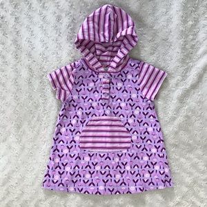 Hanna Andersson Swim Coverup Hooded Purple Floral